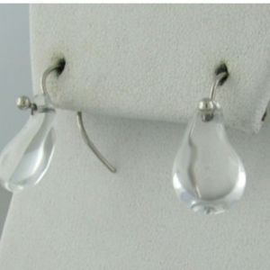 Tiffany & Co. Elsa Peretti Platinum and Crystal Bean Teardrop Earrings